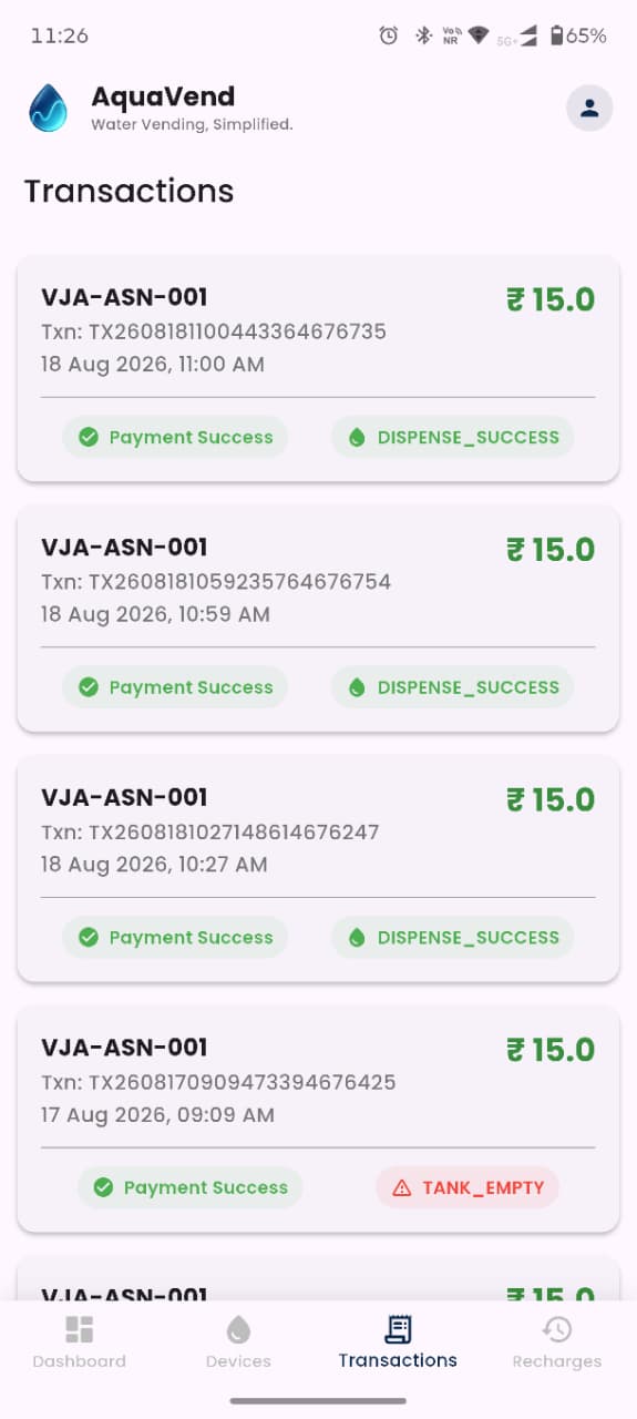 Transactions Screen